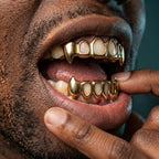 Gold Open-Face Fang Grillz