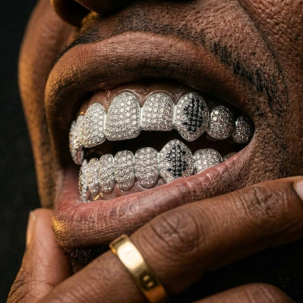 Iced Out Money Maker Grillz in Silver