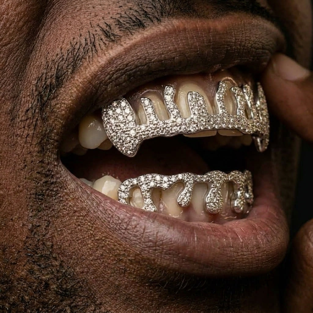 Crown Drip Grillz in Silver