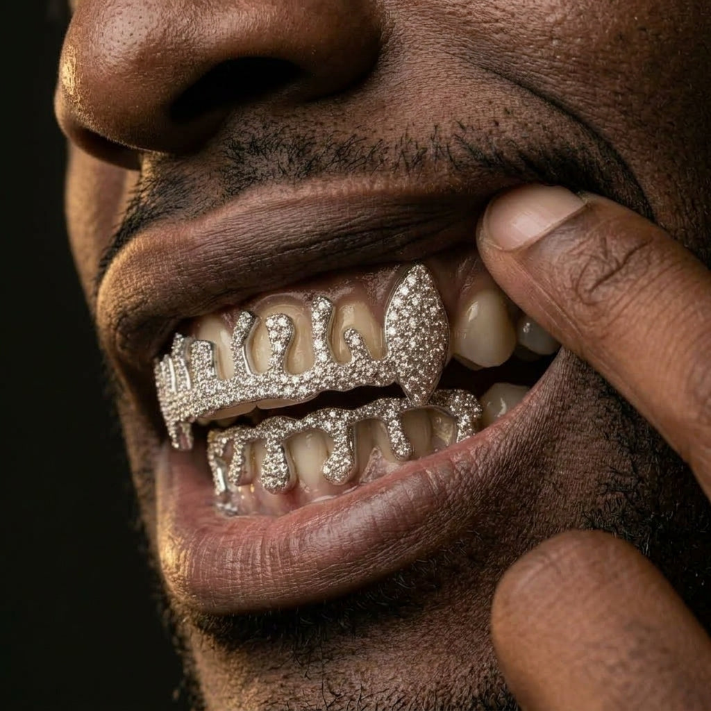Crown Drip Grillz in Silver