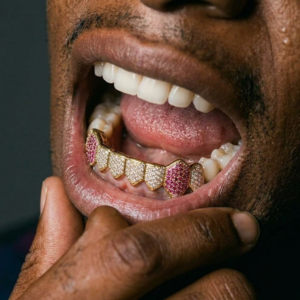 Purple Reign Grillz in Gold