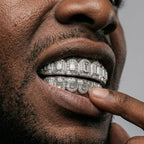 Diamond Grid Grillz in Silver