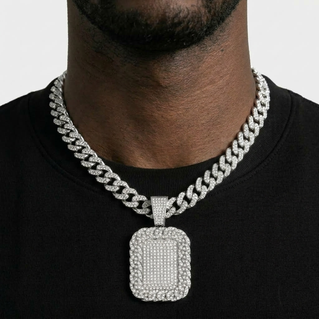 Square Halo Necklace